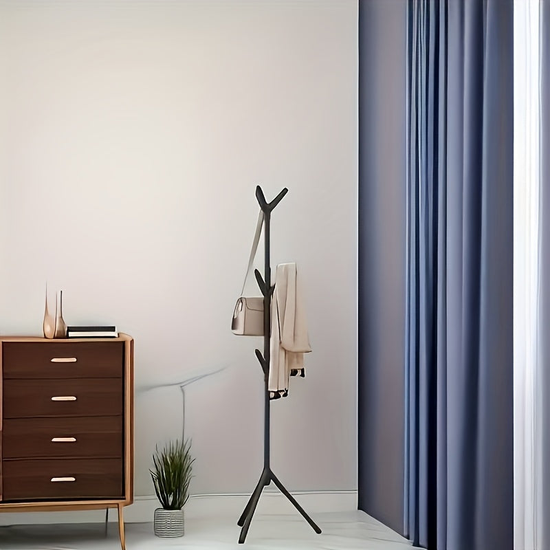 Modern Freestanding Coat Rack with 3 Height Options - Durable Plastic Multi-Functional Organizer for Clothes, Hats, Bags - Space-Saving Design for Living Room, Bedroom, Home Office - Black & White, Clothes Organizer Storage,