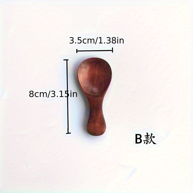 6/12pcs Mini Wooden Spoons with Short Handles - Perfect for Ice Cream, Coffee, Desserts & Seasonings - Durable Solid Wood Kitchen Utensils