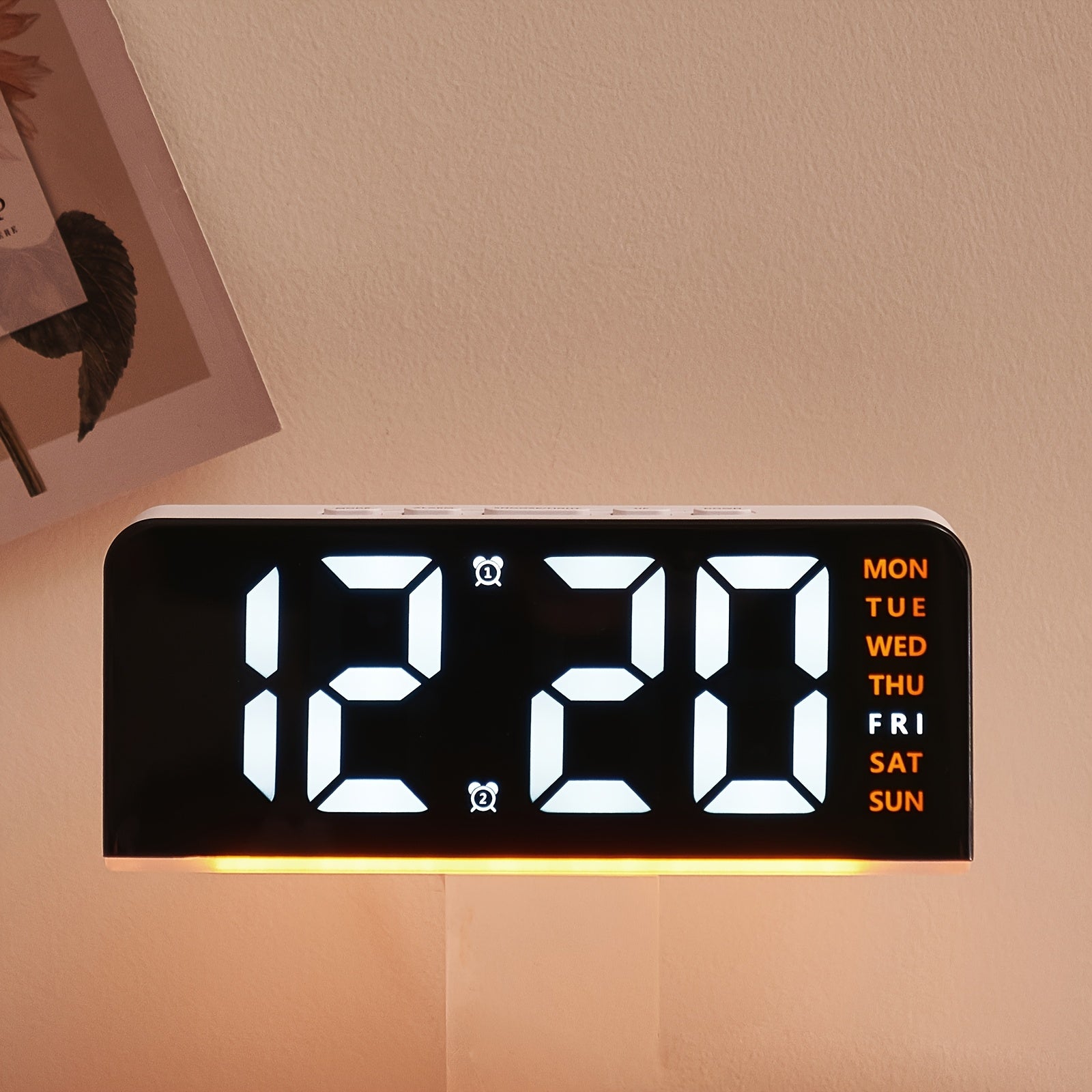 Modern LED Digital Alarm Clock - Silent Non-Ticking Bedside Clock with USB Power, Large Display, for Home, Office, Kids Room - Minimalist Bedroom Decor, Alarm Clocks for Bedrooms, Sleek Design, Plastic Construction