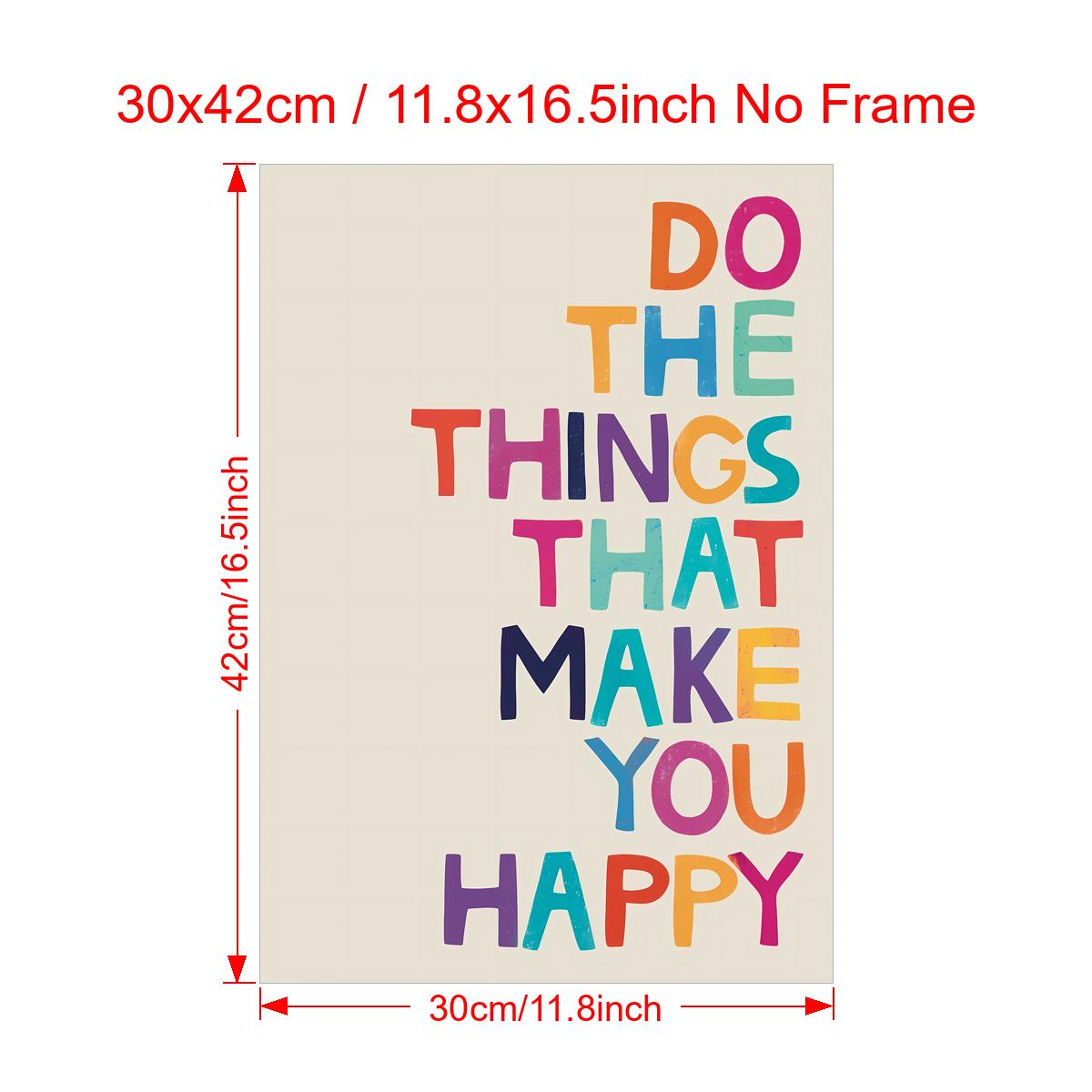 1pc Canvas Poster, Modern Art, Happiness Quote Print Poster, Motivational Quotes Poster, Ideal Gift For Living Room, Kitchen, Decor Wall Art Wall Decor, Home Decor, Wall Art, Room Decor, Room Decoration, No Frame