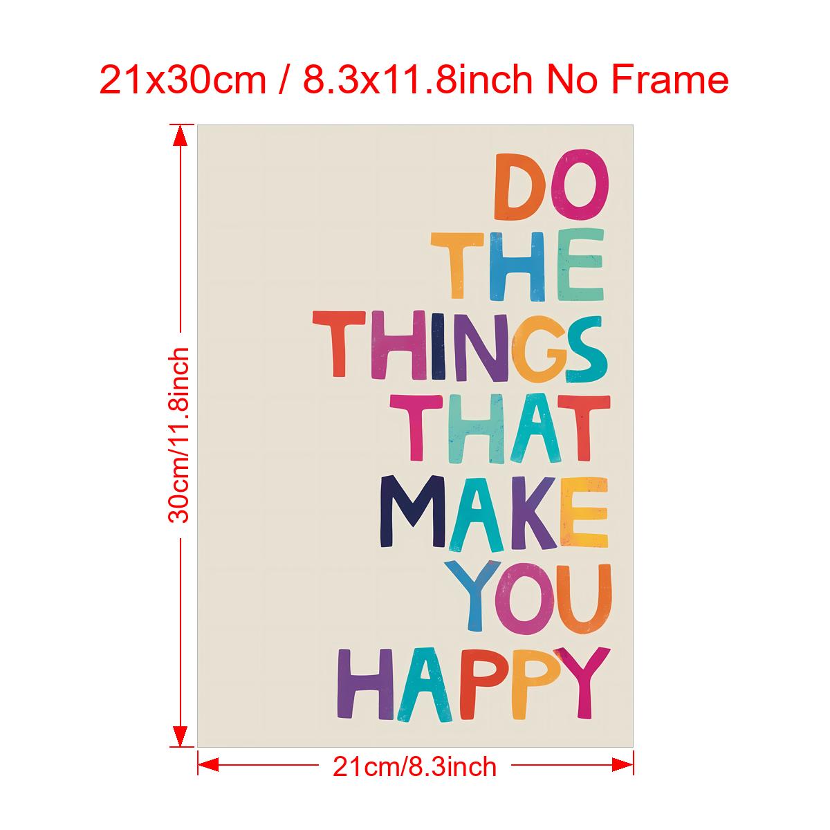 1pc Canvas Poster, Modern Art, Happiness Quote Print Poster, Motivational Quotes Poster, Ideal Gift For Living Room, Kitchen, Decor Wall Art Wall Decor, Home Decor, Wall Art, Room Decor, Room Decoration, No Frame