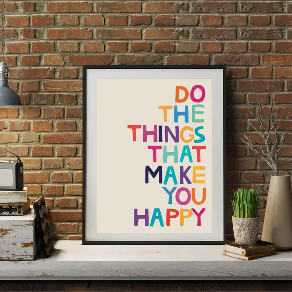 1pc Canvas Poster, Modern Art, Happiness Quote Print Poster, Motivational Quotes Poster, Ideal Gift For Living Room, Kitchen, Decor Wall Art Wall Decor, Home Decor, Wall Art, Room Decor, Room Decoration, No Frame