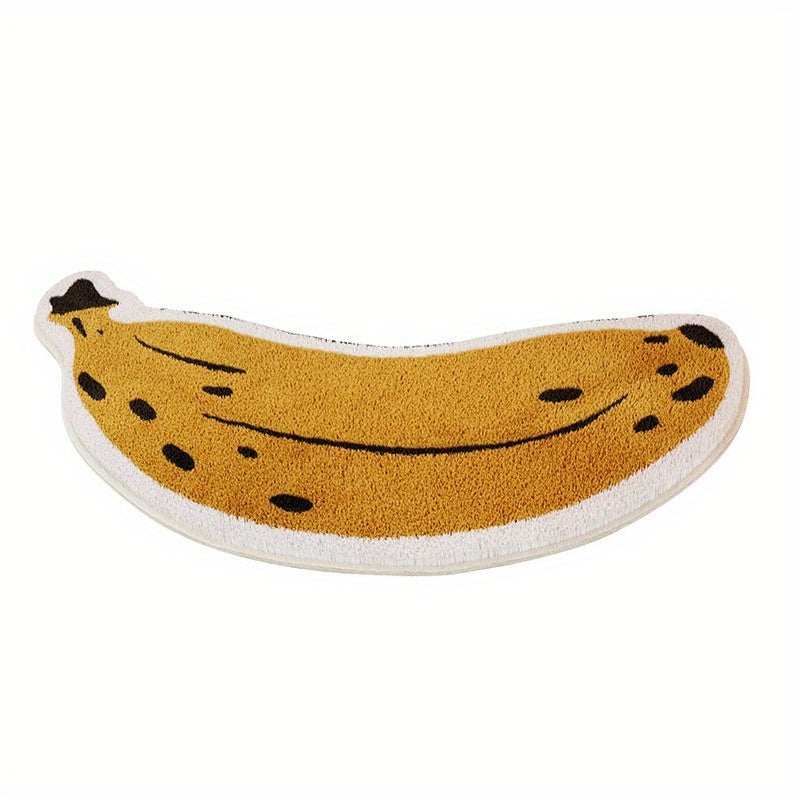 1pc Banana Eggplant Shaped Floor Mat, Absorbent & Quick-drying Kitchen Floor Carpet, Non-slip & Super Soft Entry Doorway Floor Rug, For Bathroom Bedroom Kitchen Living Room, Ideal Bathroom Supplies, Home Decorations