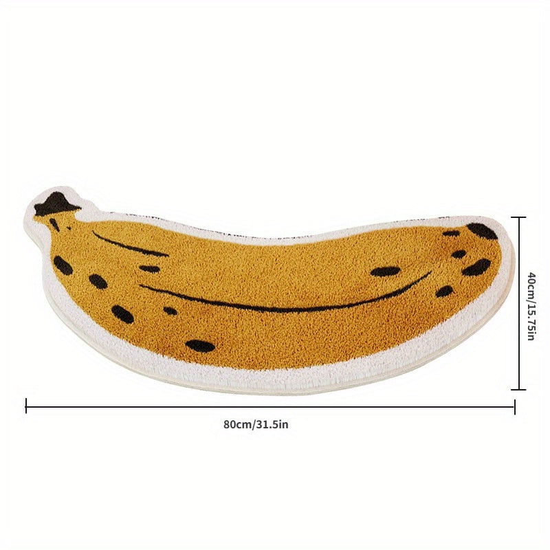 1pc Banana Eggplant Shaped Floor Mat, Absorbent & Quick-drying Kitchen Floor Carpet, Non-slip & Super Soft Entry Doorway Floor Rug, For Bathroom Bedroom Kitchen Living Room, Ideal Bathroom Supplies, Home Decorations