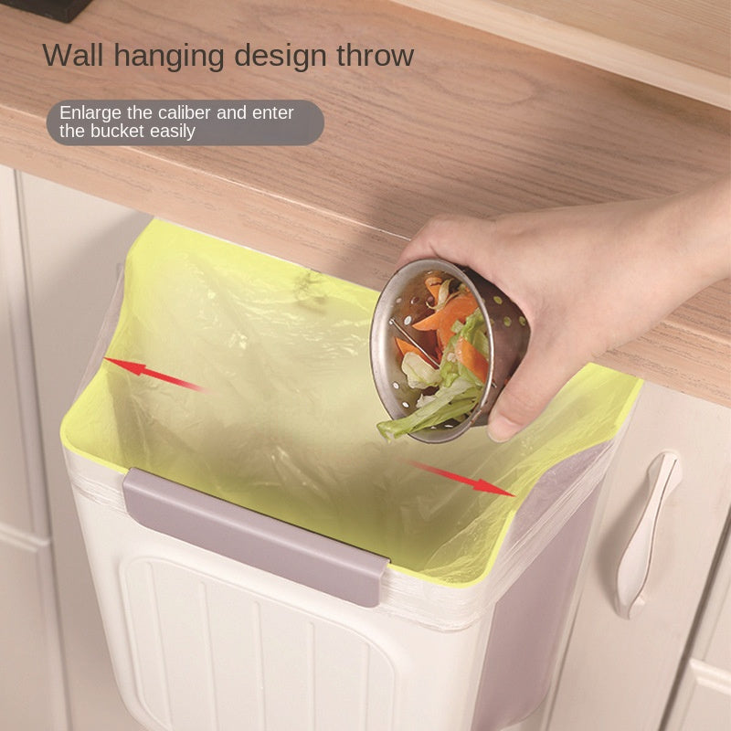 Kitchen Foldable Trash Can, Household Cabinet Hanging Trash Storage, Thickened Trash Can Without Bending