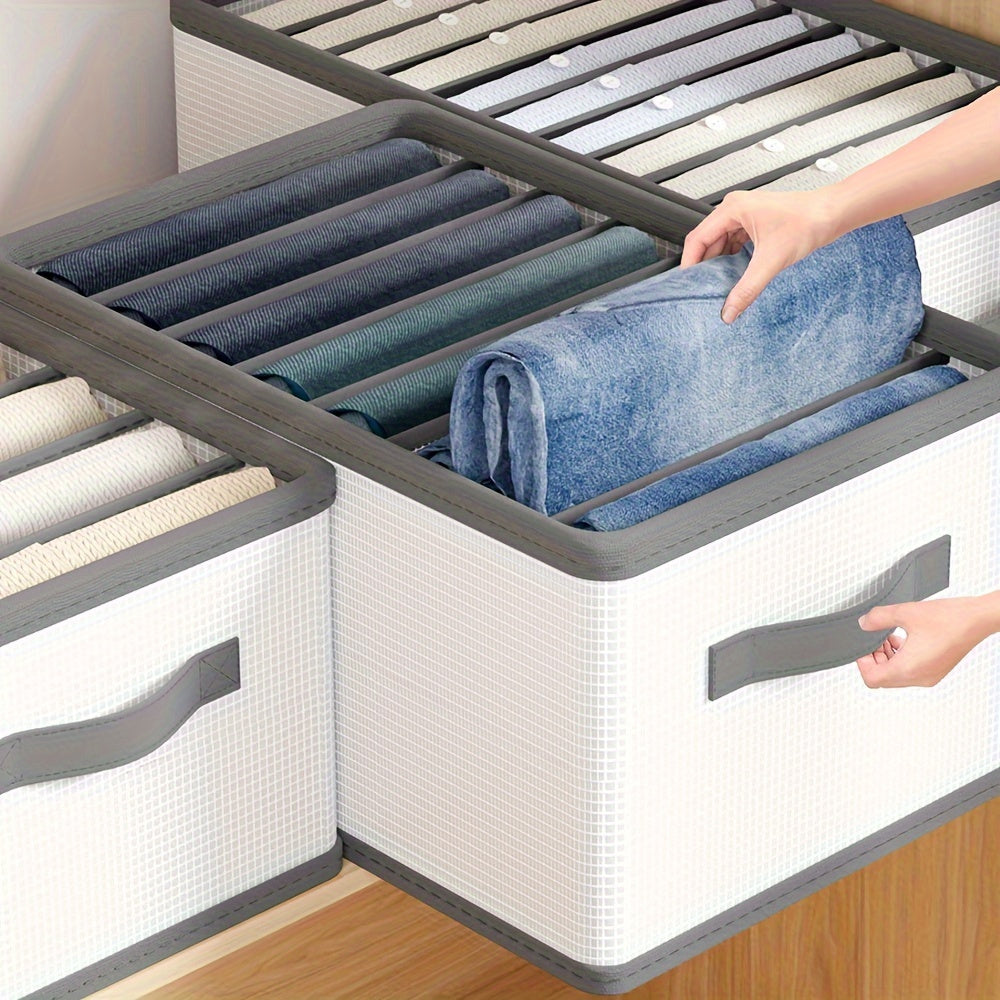1pc Leggings Foldable Drawer Storage Basket with Grids, Durable Storage Box for Clothes, Underwear, Towels, Space Saving Storage Organizer for Travel, Home, Dorm, Bedroom, Closet, Wardrobe, Storage Drawer Units