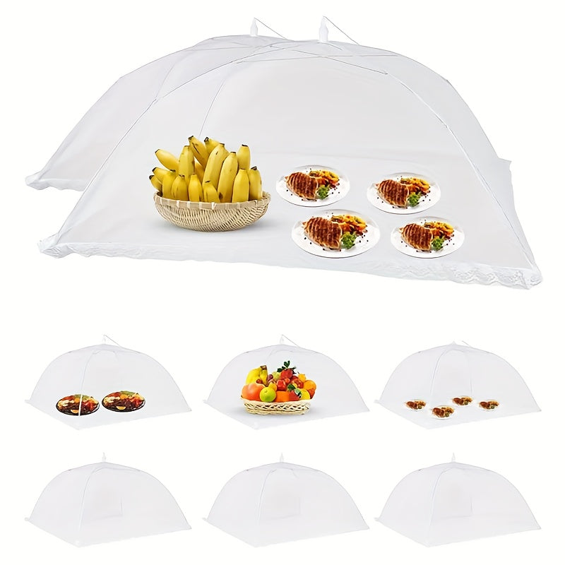 White Food Cover, Foldable Mesh Food Cover, Anti-mosquito Table Cover, Household Meal Cover, Kitchen Tools