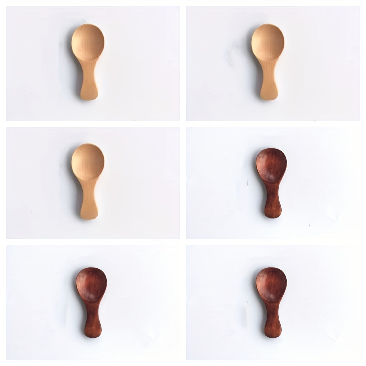 6/12pcs Mini Wooden Spoons with Short Handles - Perfect for Ice Cream, Coffee, Desserts & Seasonings - Durable Solid Wood Kitchen Utensils