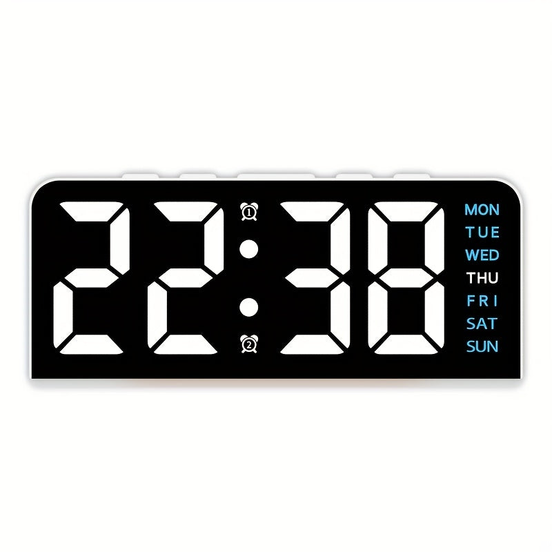 Modern LED Digital Alarm Clock - Silent Non-Ticking Bedside Clock with USB Power, Large Display, for Home, Office, Kids Room - Minimalist Bedroom Decor, Alarm Clocks for Bedrooms, Sleek Design, Plastic Construction