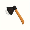 1pc, Axe Shaped Pizza Wheel Cutter, Stainless Steel Pizza Knife Withn Bamboo Handle, Kitchen Gadgets, 21cm
