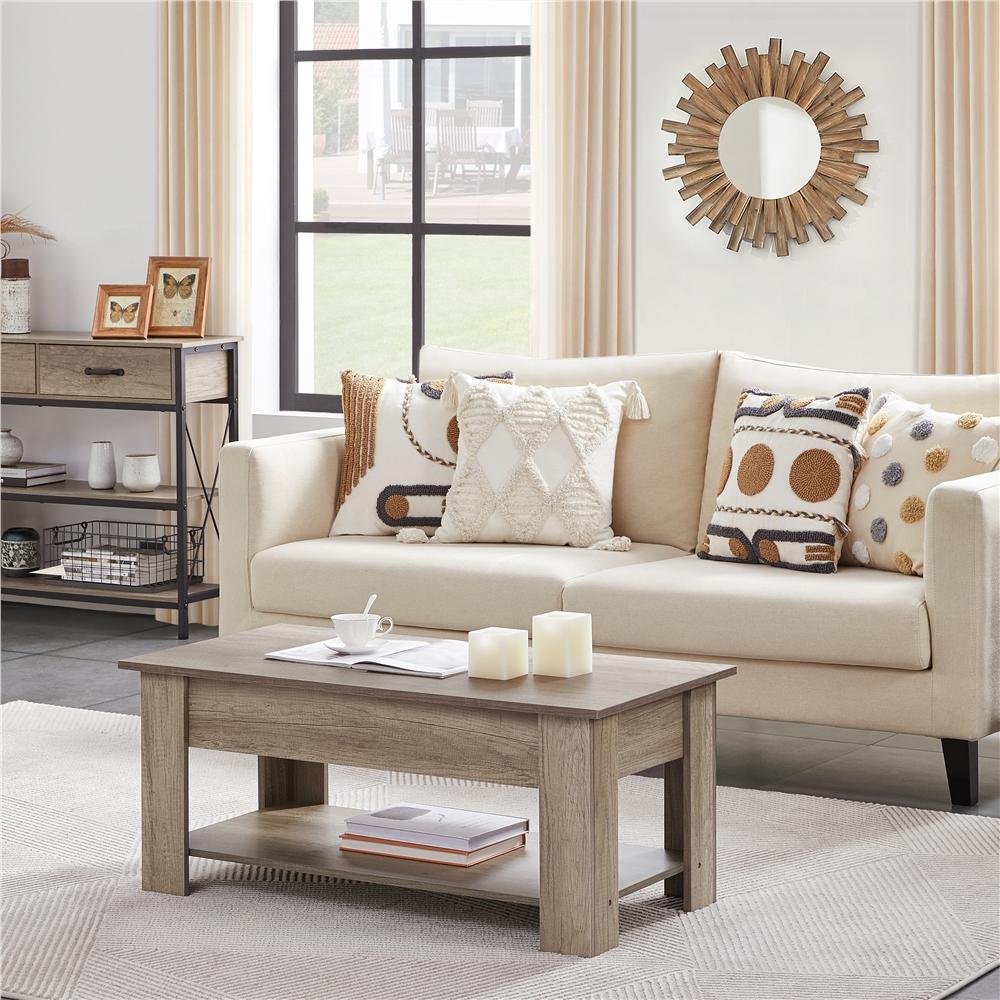 Costoffs Lift-Top Coffee Table for Living Room with Lower Shelf and Lift-Top Surface