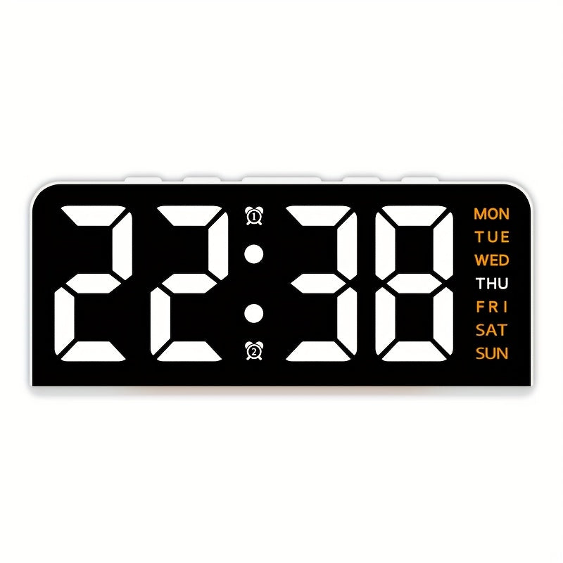 Modern LED Digital Alarm Clock - Silent Non-Ticking Bedside Clock with USB Power, Large Display, for Home, Office, Kids Room - Minimalist Bedroom Decor, Alarm Clocks for Bedrooms, Sleek Design, Plastic Construction