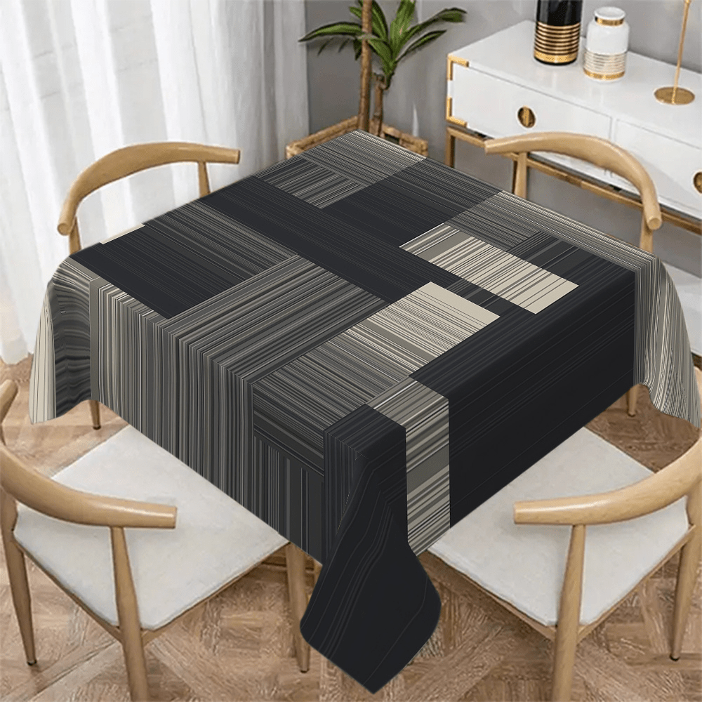 1pc Geometric Pattern Tablecloth - Stain Resistant, Waterproof Polyester Cover for Kitchen, Restaurant, Festival, Party | Easy to Clean & Durable Rectangular Table Decor, Party Table Covering | Modern Table Setting | Durable
