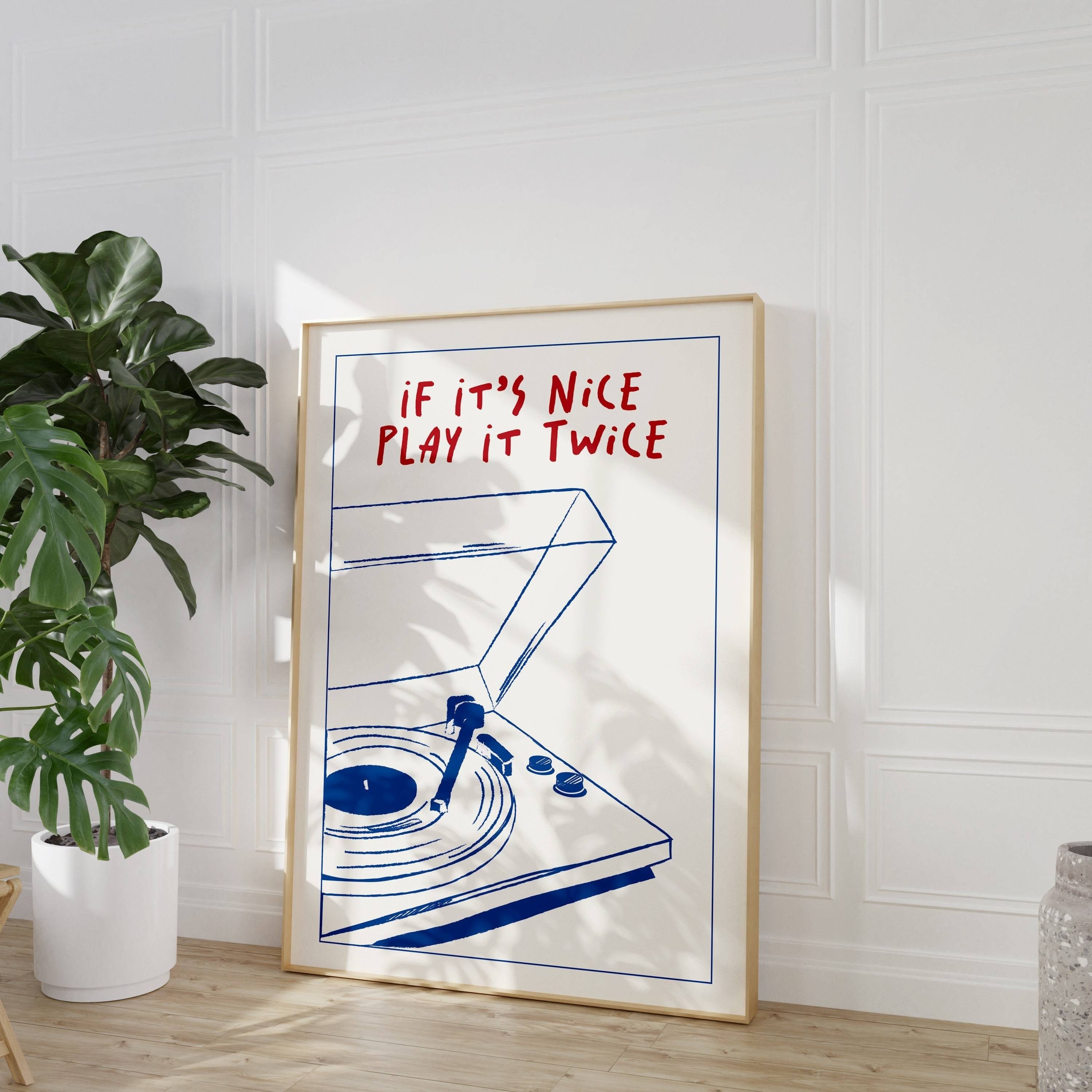 Modern Art Vinyl Record Player Canvas Print - Unframed Wall Art for Bedroom, Living Room, Kitchen, or Corridor - Indoor Use Only