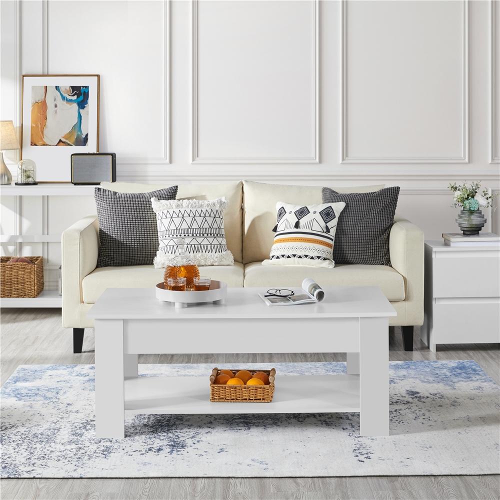 Costoffs Lift-Top Coffee Table for Living Room with Lower Shelf and Lift-Top Surface