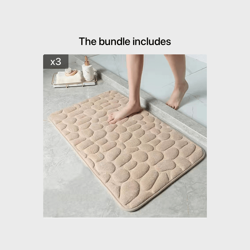1pc Soft and Comfortable Memory Foam Bath Rug with Cobblestone Embossment - Rapid Water Absorbent and Washable - Non-Slip - Perfect for Shower Room and Bathroom Accessories, Bathroom decorations, kitchen Area Rugs, bedrooom,