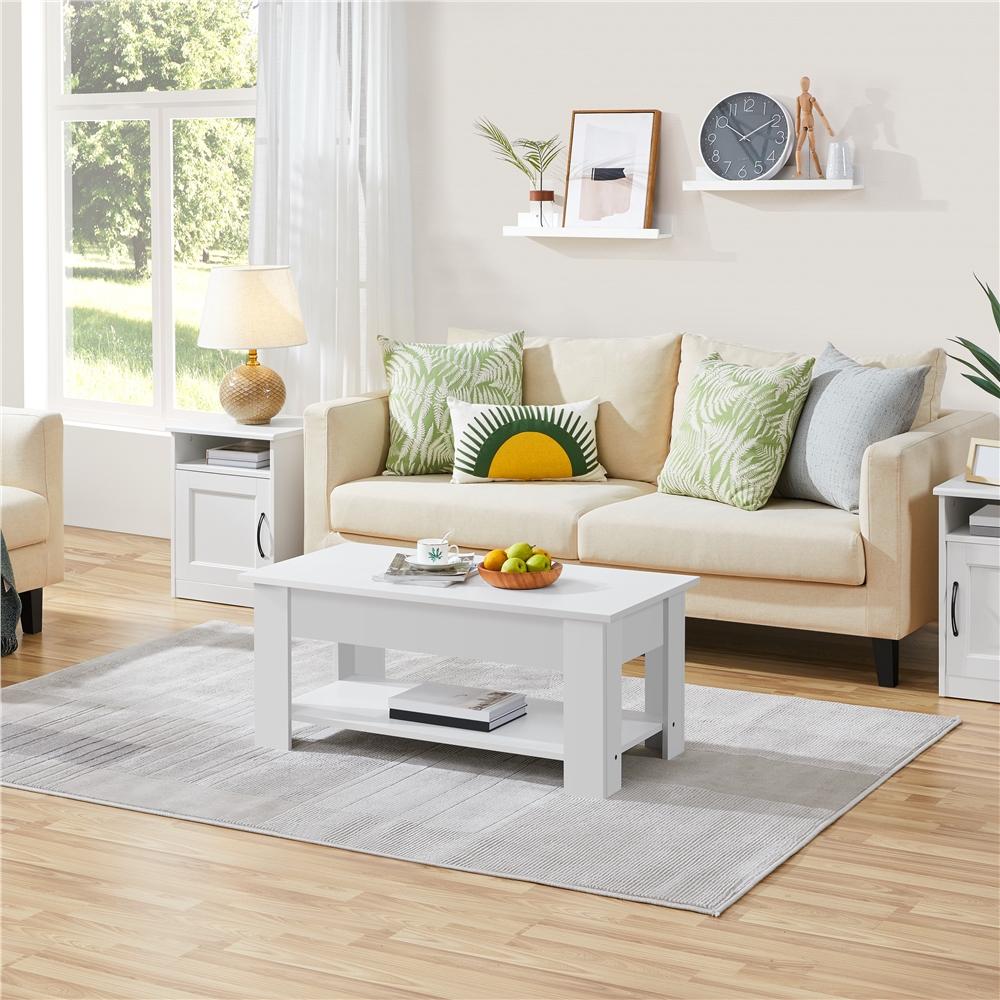 Costoffs Lift-Top Coffee Table for Living Room with Lower Shelf and Lift-Top Surface