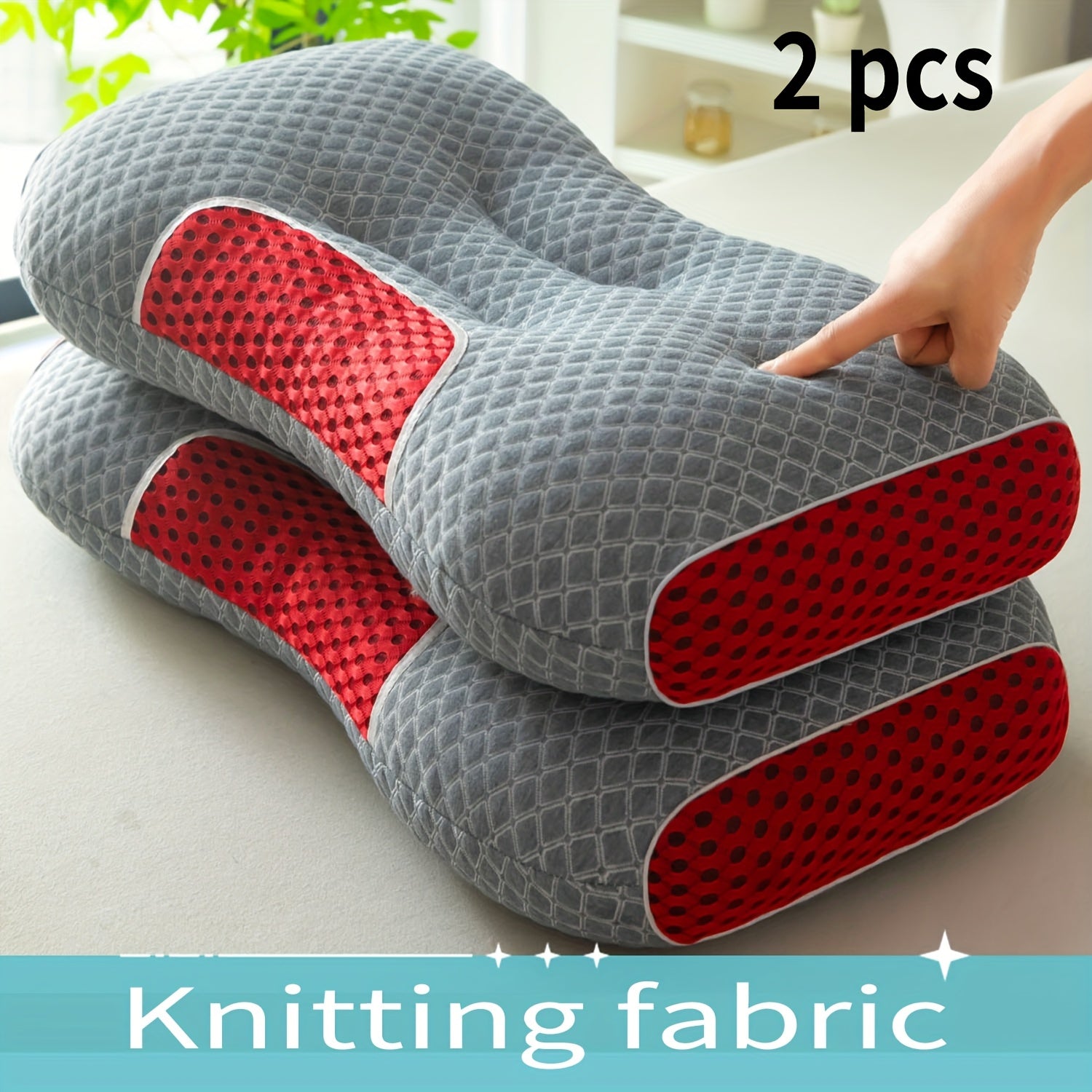 2pcs Soft Neck Pillows, Cervical Support for Side and Back Sleepers – Home Bedding Decorative Throw Pillow, Side Pillows for Sleeping, Cylindrical Pillow, Massage Headrest for Bed, Hard Pillows for Sleeping, Firm Pillows fo