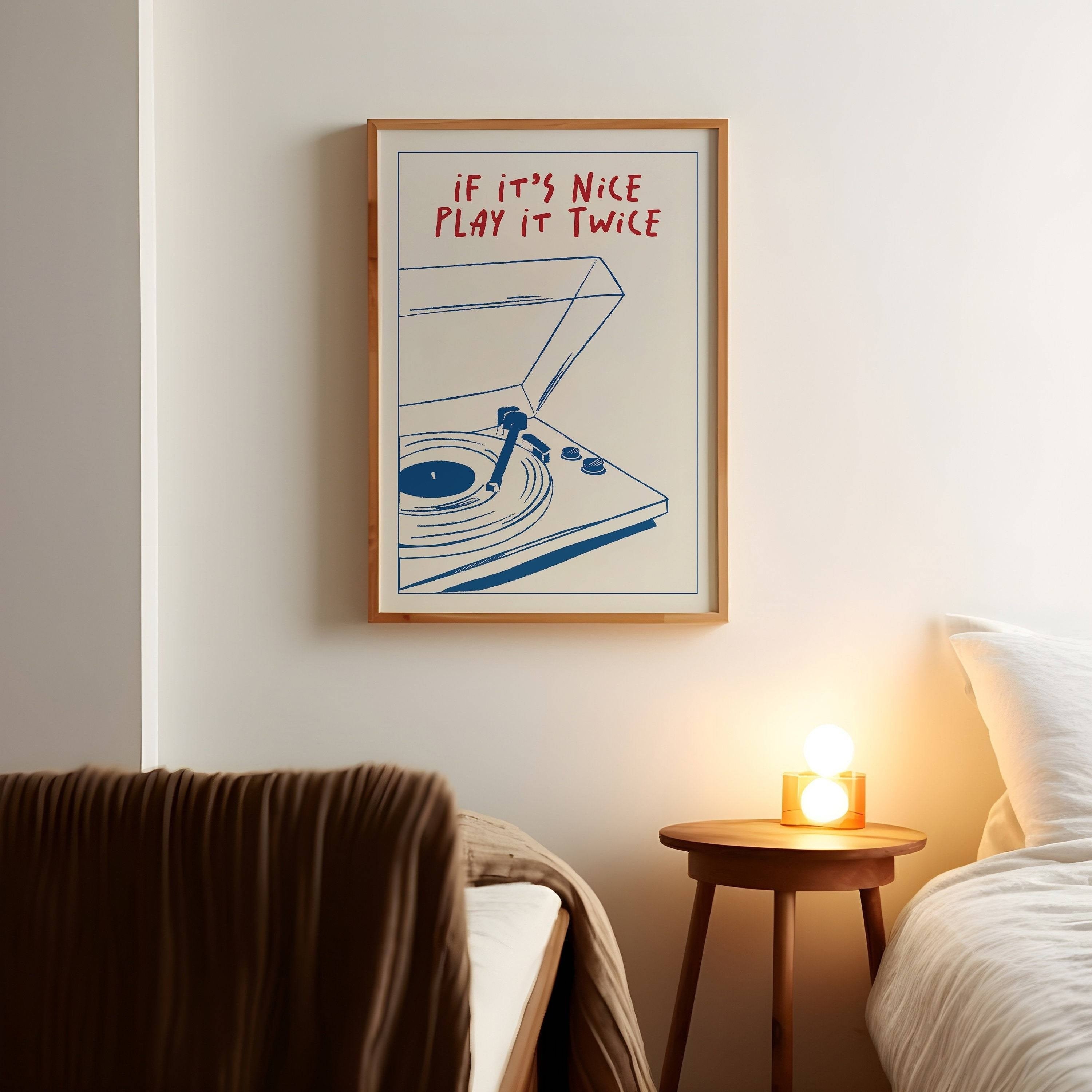 Modern Art Vinyl Record Player Canvas Print - Unframed Wall Art for Bedroom, Living Room, Kitchen, or Corridor - Indoor Use Only