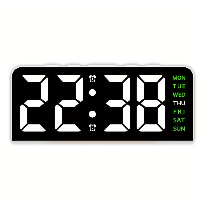 Modern LED Digital Alarm Clock - Silent Non-Ticking Bedside Clock with USB Power, Large Display, for Home, Office, Kids Room - Minimalist Bedroom Decor, Alarm Clocks for Bedrooms, Sleek Design, Plastic Construction