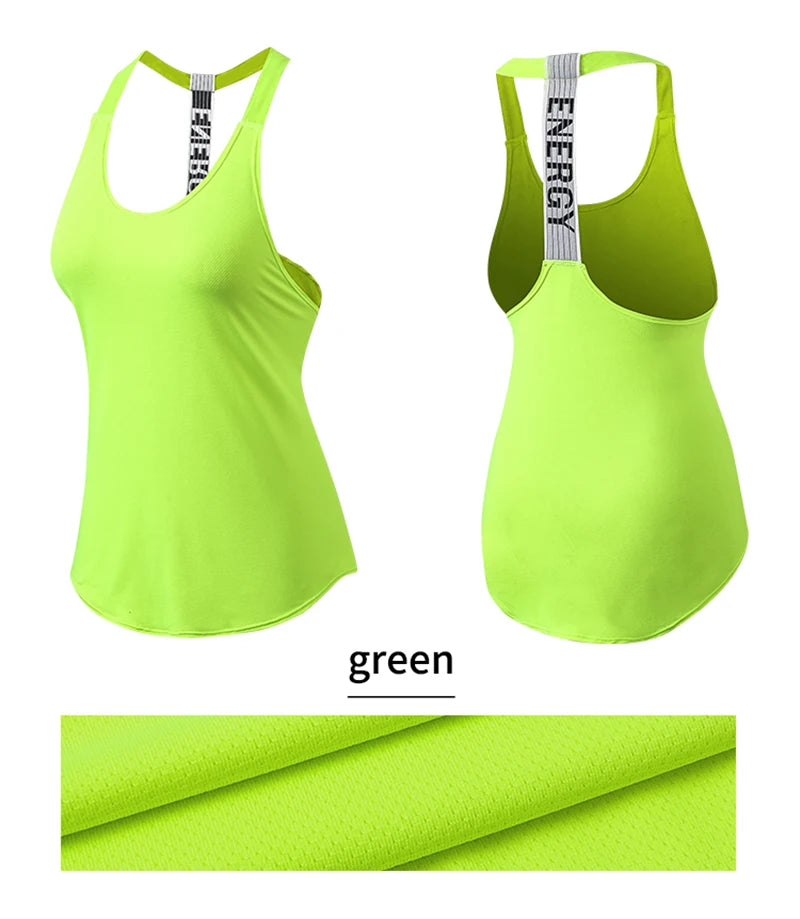 Top da palestra da donna Top da yoga senza maniche nero Camicia da fitness da donna Gilet da palestra Allenamento da corsa Top sportivi Camicia senza schienale con lettera