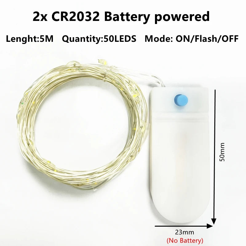 1-10M luci a stringa a LED filo di rame lucine luce notturna per ghirlanda di Natale camera da letto lampada per decorazione di nozze per interni