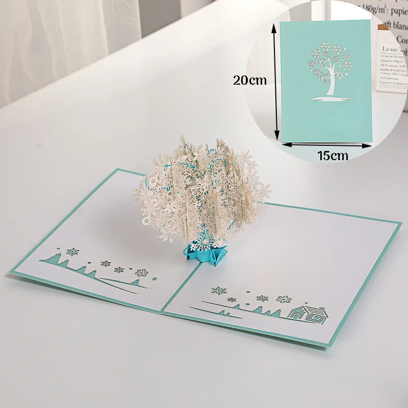 3D Pop-Up Card Flower Maple Cherry Tree Wedding Invitation Greeting Card Birthday Party Anniversary Gift Postcard With Envelopes