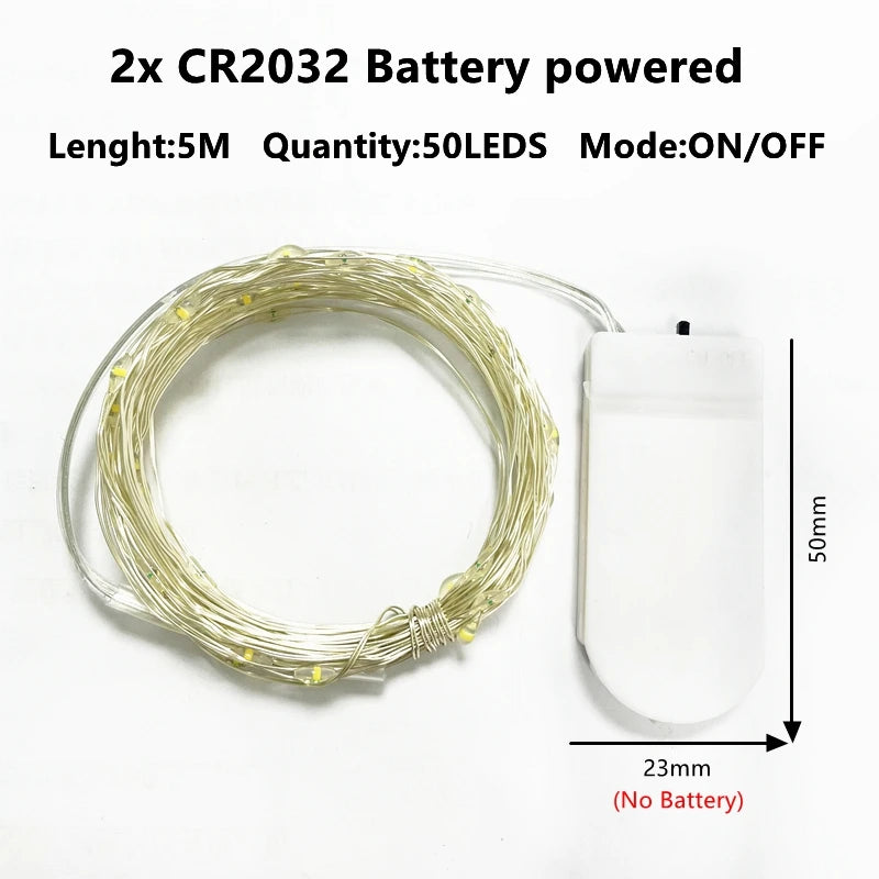 1-10M luci a stringa a LED filo di rame lucine luce notturna per ghirlanda di Natale camera da letto lampada per decorazione di nozze per interni