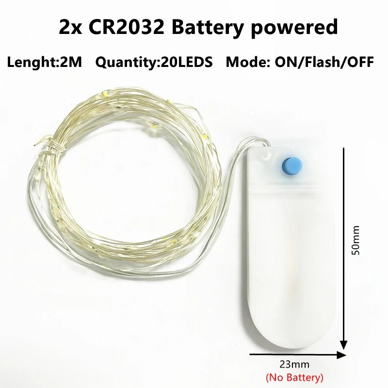 1-10M luci a stringa a LED filo di rame lucine luce notturna per ghirlanda di Natale camera da letto lampada per decorazione di nozze per interni