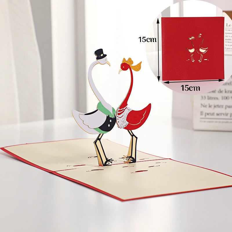 3D Pop-Up Card Flower Maple Cherry Tree Wedding Invitation Greeting Card Birthday Party Anniversary Gift Postcard With Envelopes