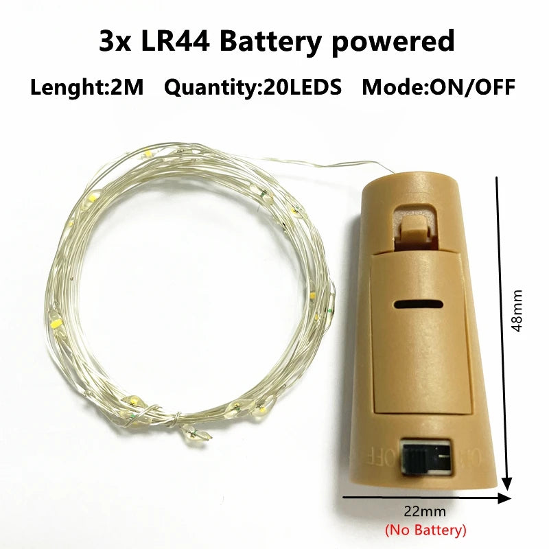 1-10M luci a stringa a LED filo di rame lucine luce notturna per ghirlanda di Natale camera da letto lampada per decorazione di nozze per interni