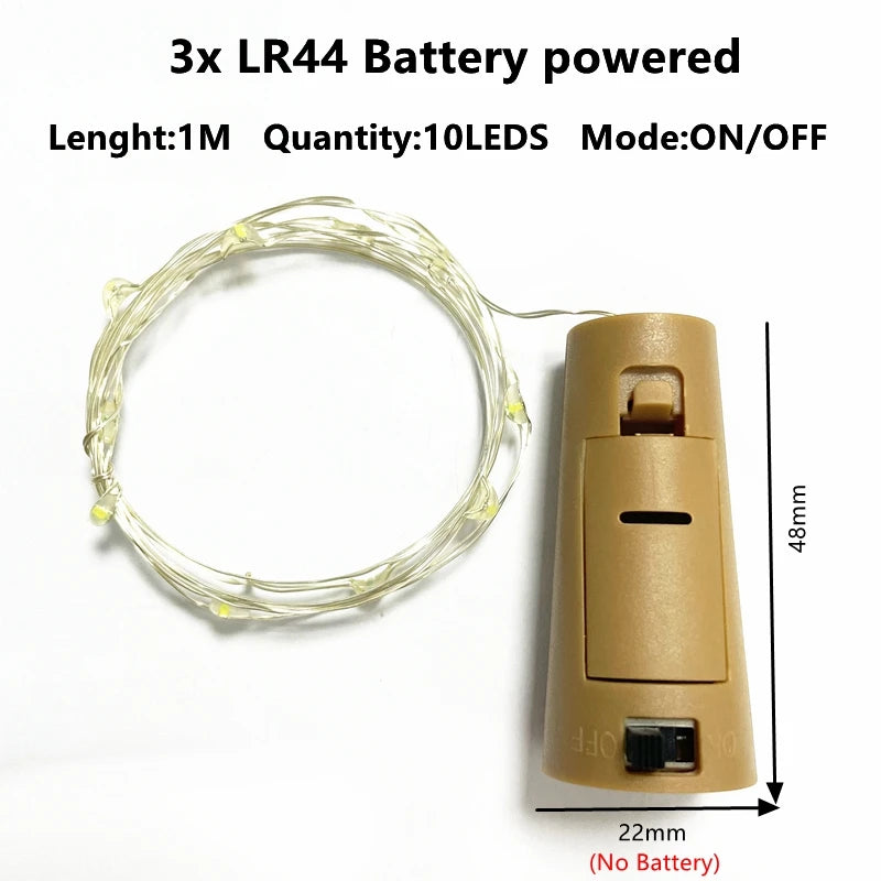 1-10M luci a stringa a LED filo di rame lucine luce notturna per ghirlanda di Natale camera da letto lampada per decorazione di nozze per interni