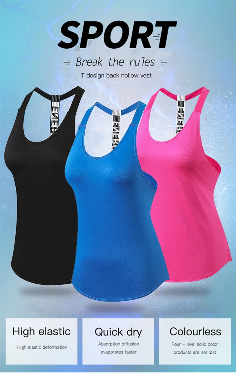 Top da palestra da donna Top da yoga senza maniche nero Camicia da fitness da donna Gilet da palestra Allenamento da corsa Top sportivi Camicia senza schienale con lettera