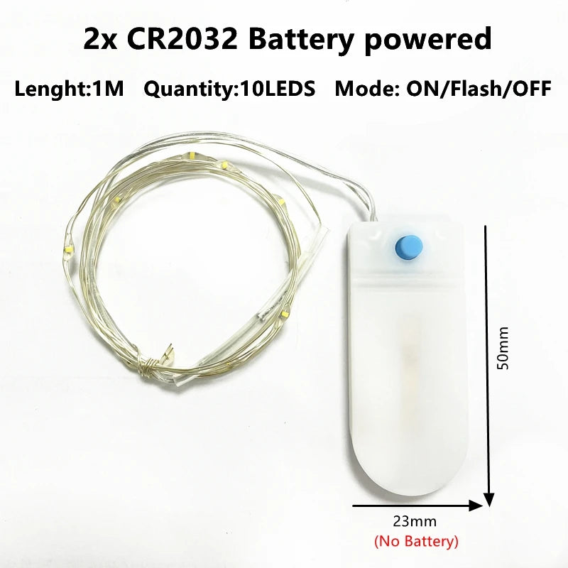 1-10M luci a stringa a LED filo di rame lucine luce notturna per ghirlanda di Natale camera da letto lampada per decorazione di nozze per interni