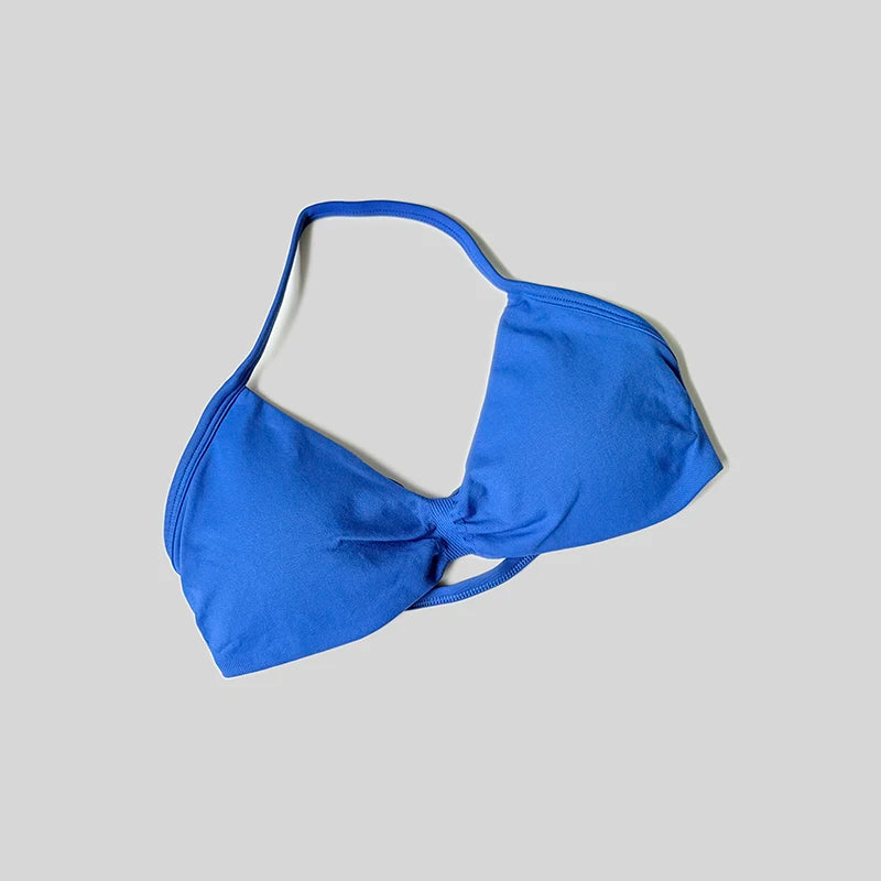 Reggiseno sportivo da donna con scollo all'americana push up con spalline sexy aperto sul retro palestra crop top imbottito senza cuciture allenamento yoga canotte
