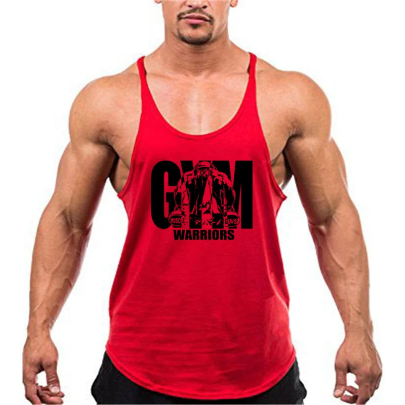 Canotte per bodybuilding da palestra Canottiere per bretelle con retro a Y alla moda Canottiere senza maniche traspiranti in cotone Camicia sportiva per muscoli fitness da uomo
