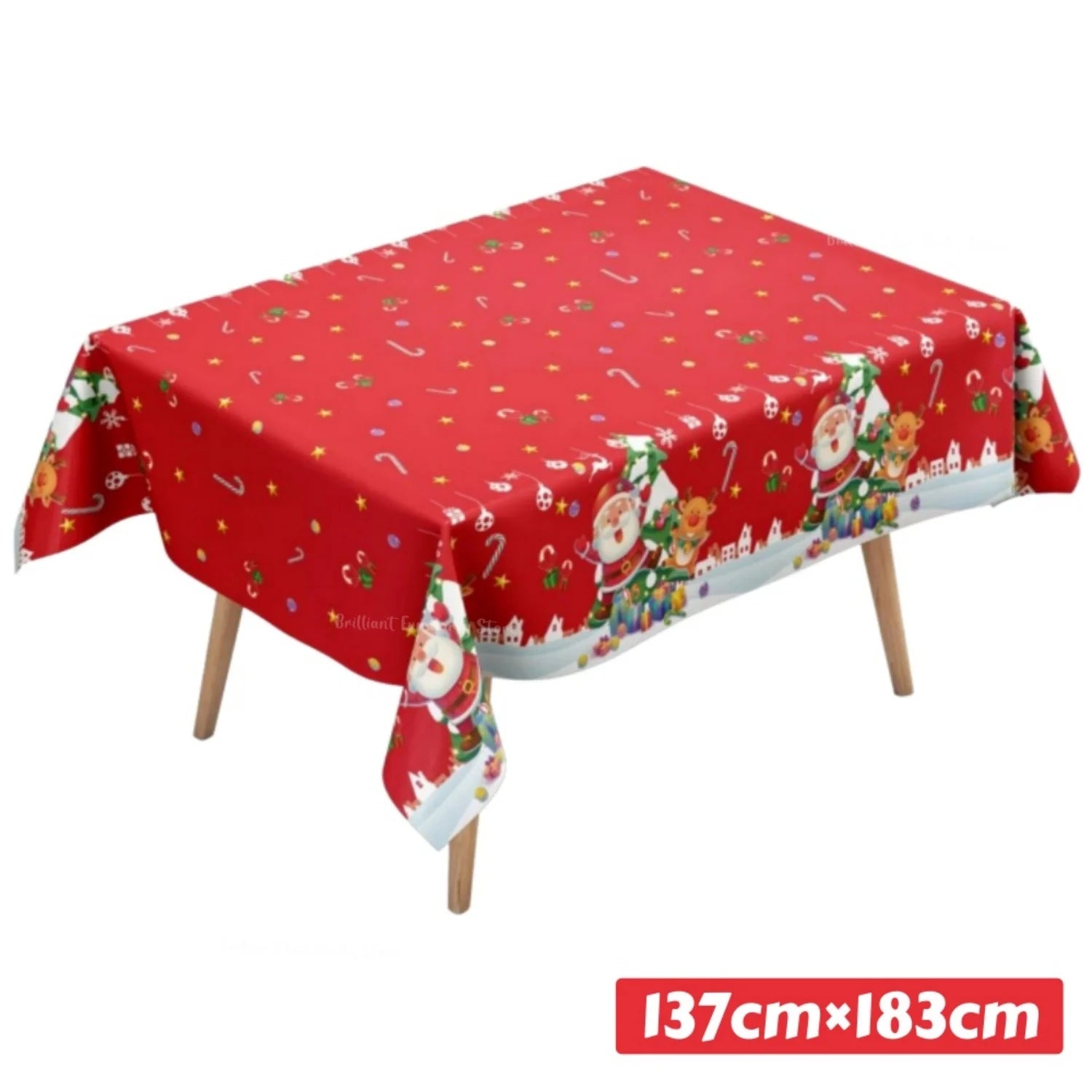 Tovaglia natalizia rettangolare, copertura in plastica usa e getta per forniture per decorazioni natalizie per feste di buon Natale e Capodanno