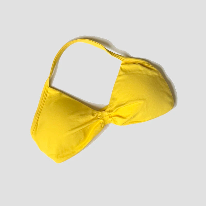 Reggiseno sportivo da donna con scollo all'americana push up con spalline sexy aperto sul retro palestra crop top imbottito senza cuciture allenamento yoga canotte