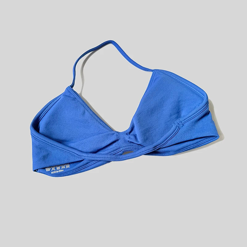 Reggiseno sportivo da donna con scollo all'americana push up con spalline sexy aperto sul retro palestra crop top imbottito senza cuciture allenamento yoga canotte