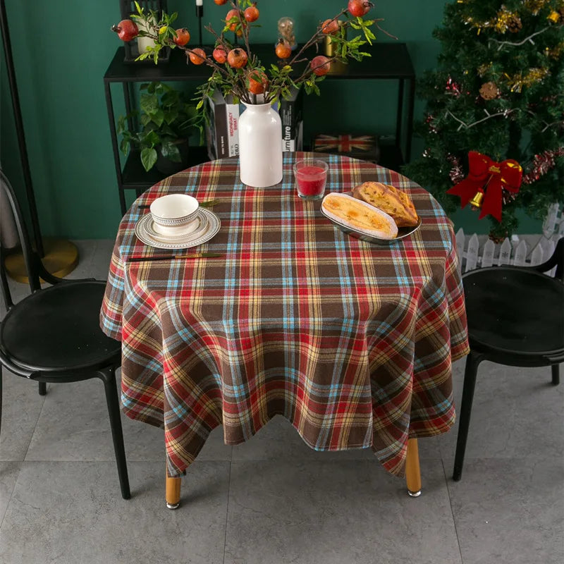 Tovaglia natalizia scozzese rosso 2025 Copri tavolo di Capodanno Riunione di famiglia Ristorante Foto Atmosfera Decorazioni per la casa per feste