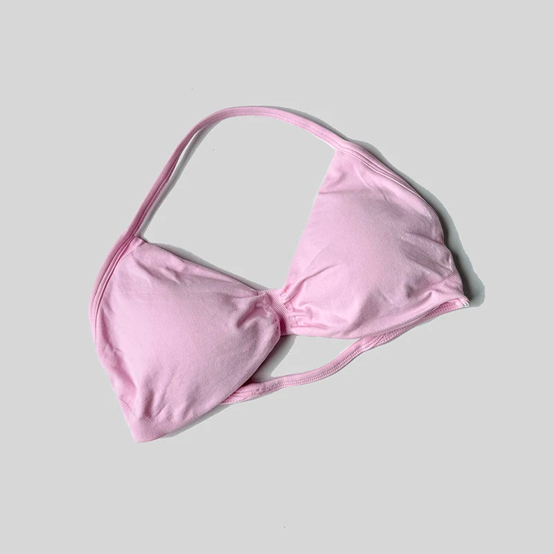 Reggiseno sportivo da donna con scollo all'americana push up con spalline sexy aperto sul retro palestra crop top imbottito senza cuciture allenamento yoga canotte