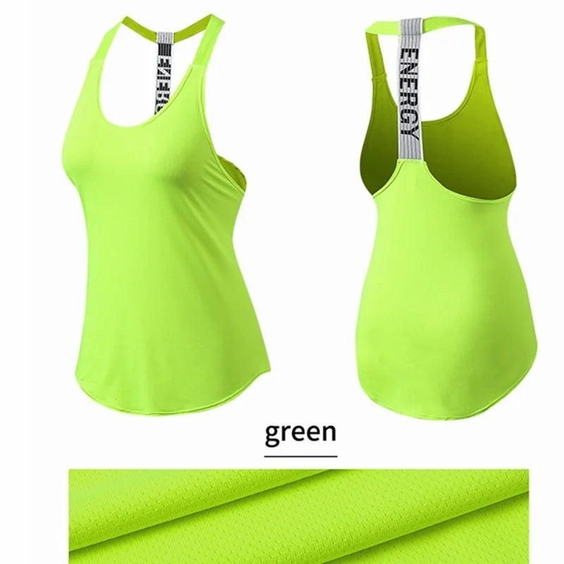 Top da palestra da donna Top da yoga senza maniche nero Camicia da fitness da donna Gilet da palestra Allenamento da corsa Top sportivi Camicia senza schienale con lettera