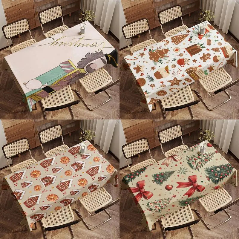 Tovaglia a tema natalizio Tovaglia da cucina per ristorante Soggiorno Decorazione domestica Decorazione rettangolare per feste