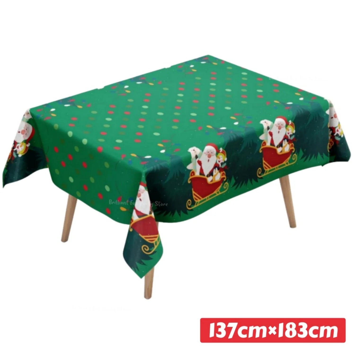 Tovaglia natalizia rettangolare, copertura in plastica usa e getta per forniture per decorazioni natalizie per feste di buon Natale e Capodanno