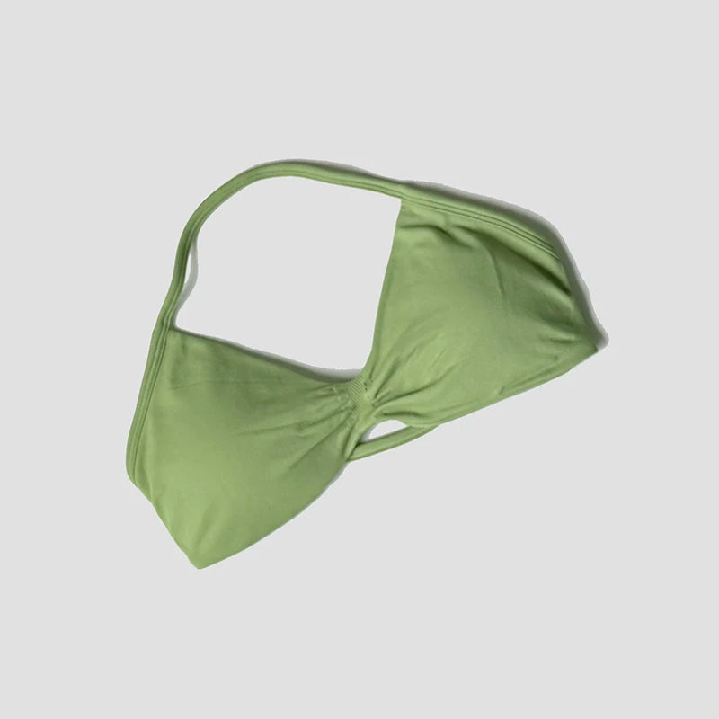 Reggiseno sportivo da donna con scollo all'americana push up con spalline sexy aperto sul retro palestra crop top imbottito senza cuciture allenamento yoga canotte