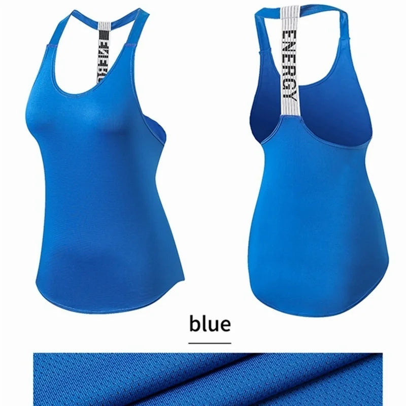 Top da palestra da donna Top da yoga senza maniche nero Camicia da fitness da donna Gilet da palestra Allenamento da corsa Top sportivi Camicia senza schienale con lettera