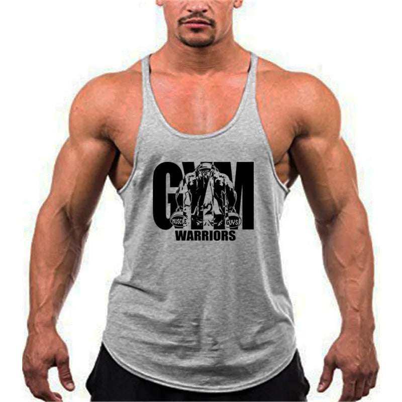 Canotte per bodybuilding da palestra Canottiere per bretelle con retro a Y alla moda Canottiere senza maniche traspiranti in cotone Camicia sportiva per muscoli fitness da uomo