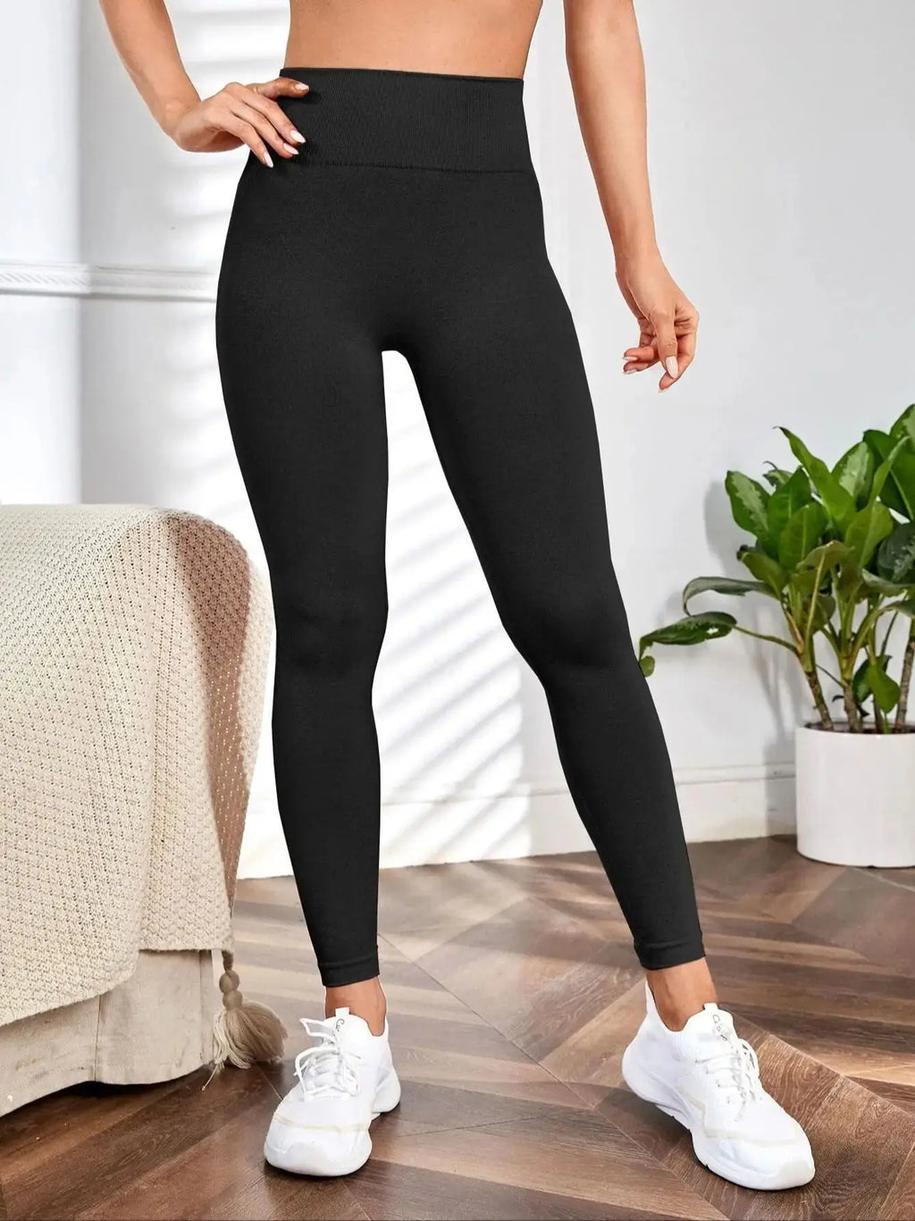 Women's tight yoga seamless pants, solid color multi-color optional, high waist belly-closing exercise running Capri yoga pants,