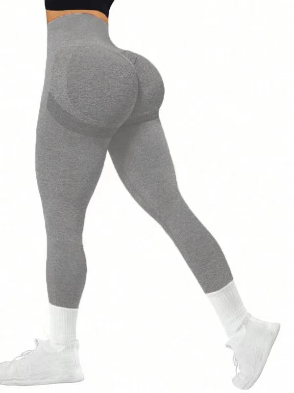 Women's tight yoga seamless pants, solid color multi-color optional, high waist belly-closing exercise running Capri yoga pants,