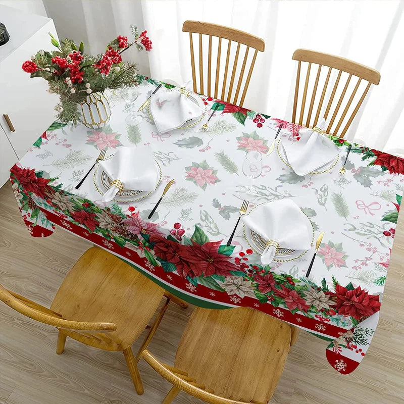 Tovaglie stile natalizio Tovaglie decorative con fiori Decorazioni per feste natalizie Tovaglie da cucina Tovaglie natalizie invernali